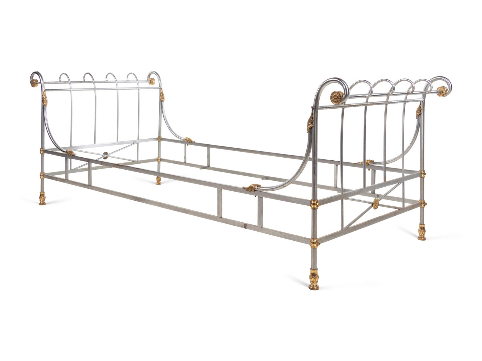 A French Steel and Brass Bed in the Style of Maison (1 of 6)