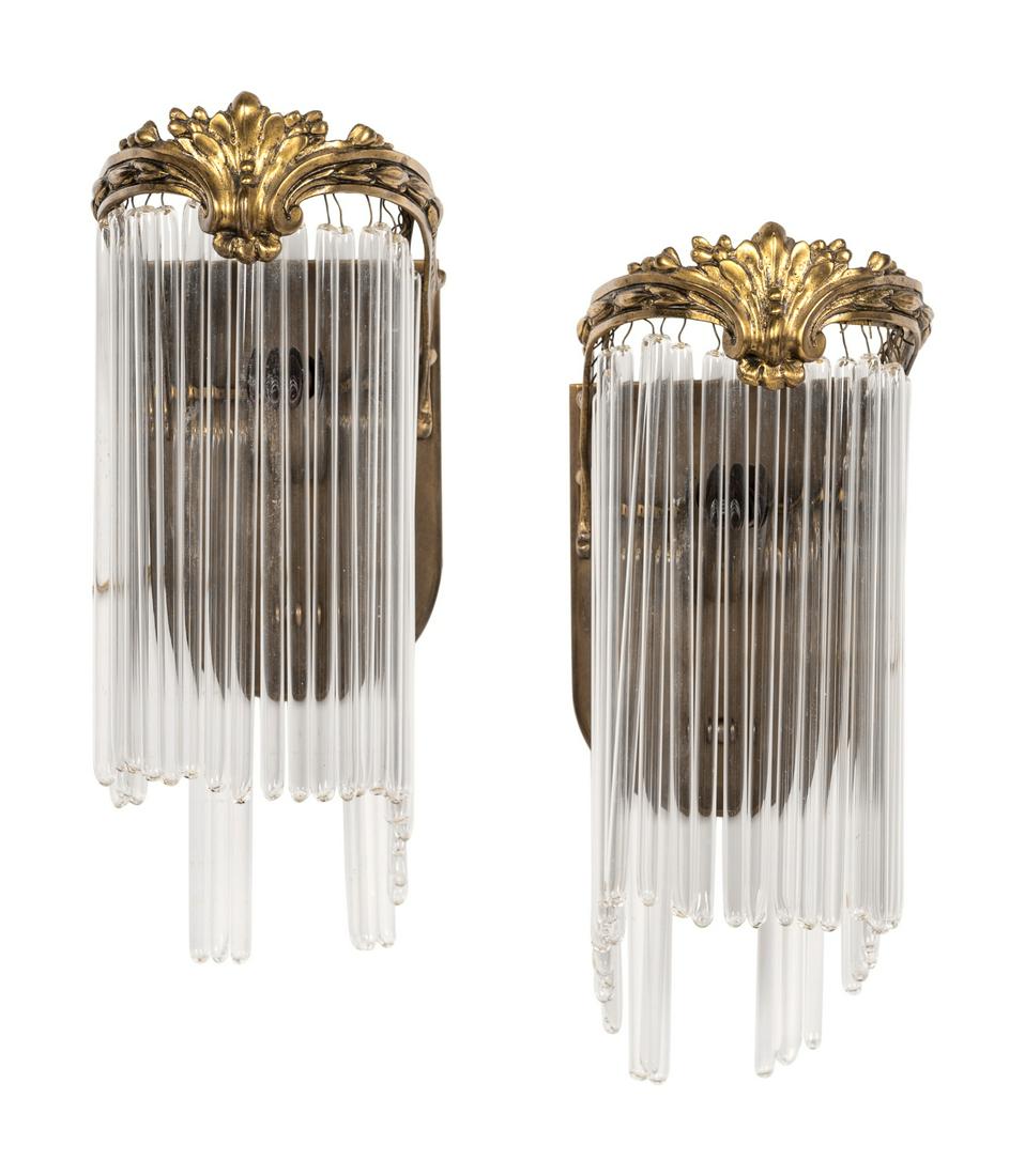 A Pair of Gilt Brass Single-Light Sconces in the Style (1 of 2)