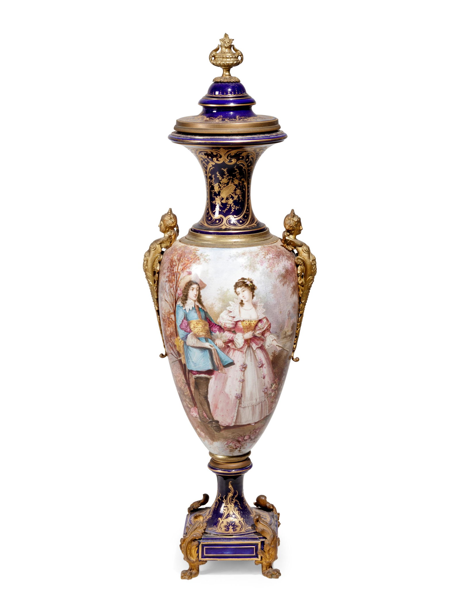 A Sevres Style Gilt Metal Mounted Porcelain Covered Urn (1 of 5)