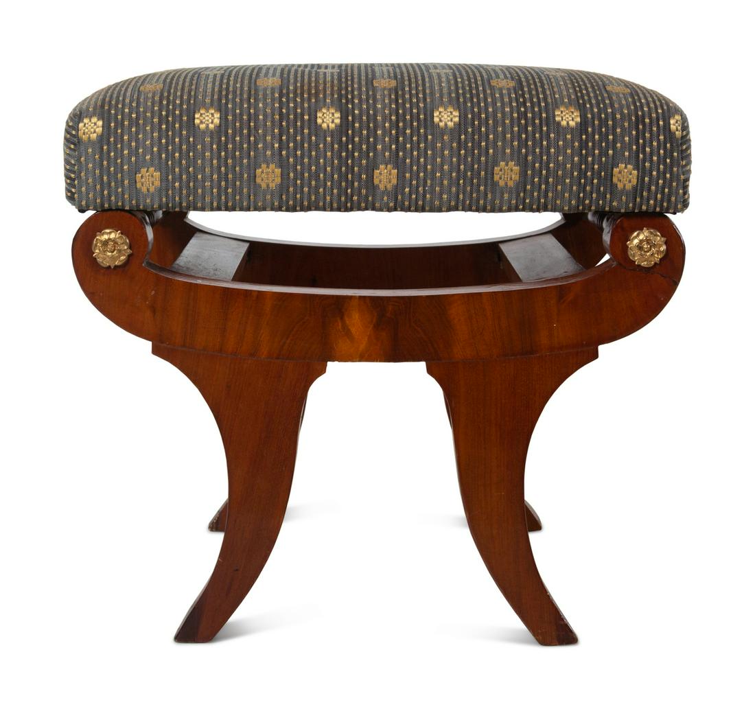 A Swedish Parcel Gilt Mahogany Foot Stool (1 of 2)