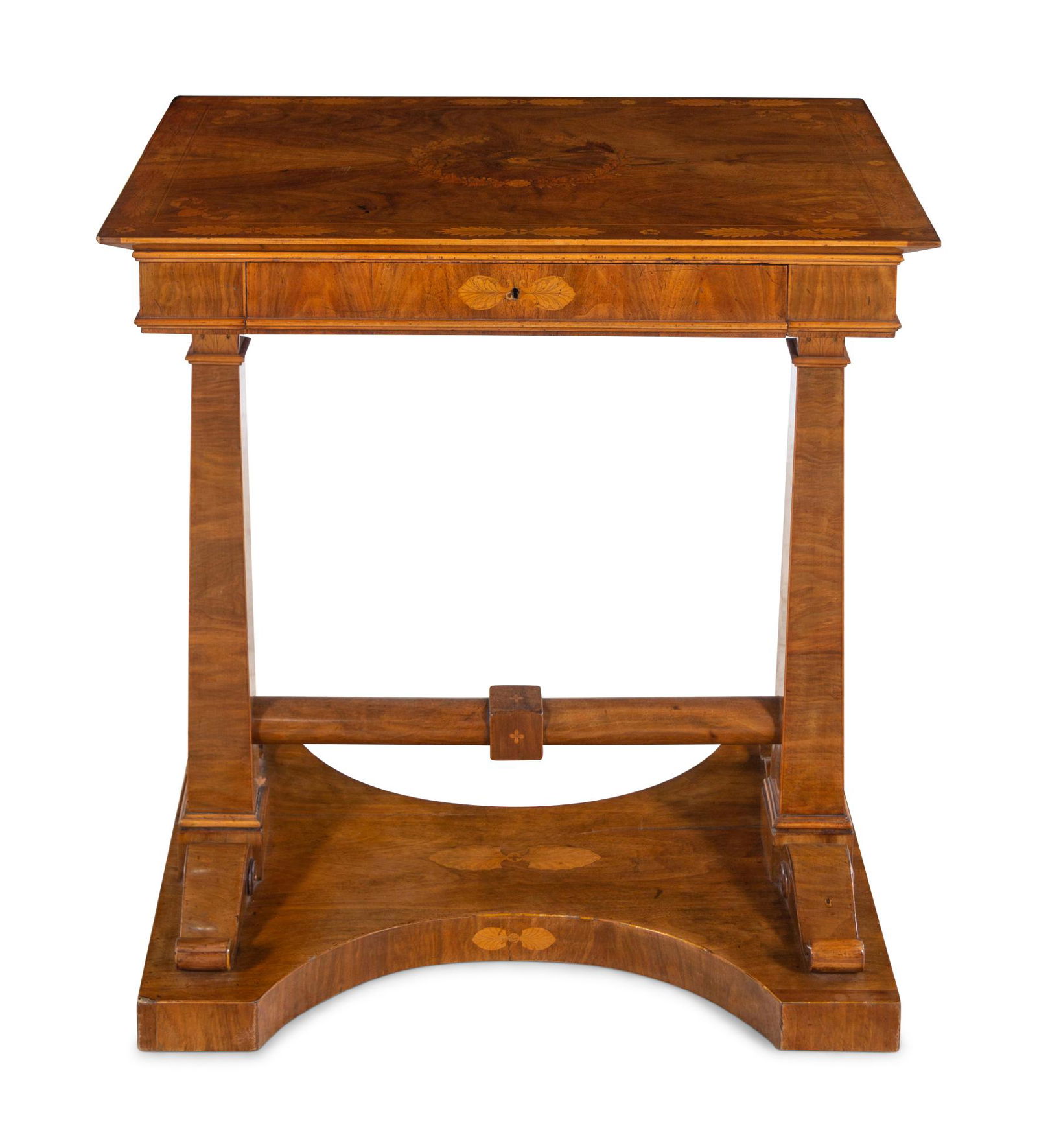 A German Walnut and Marquetry Work Table (1 of 4)