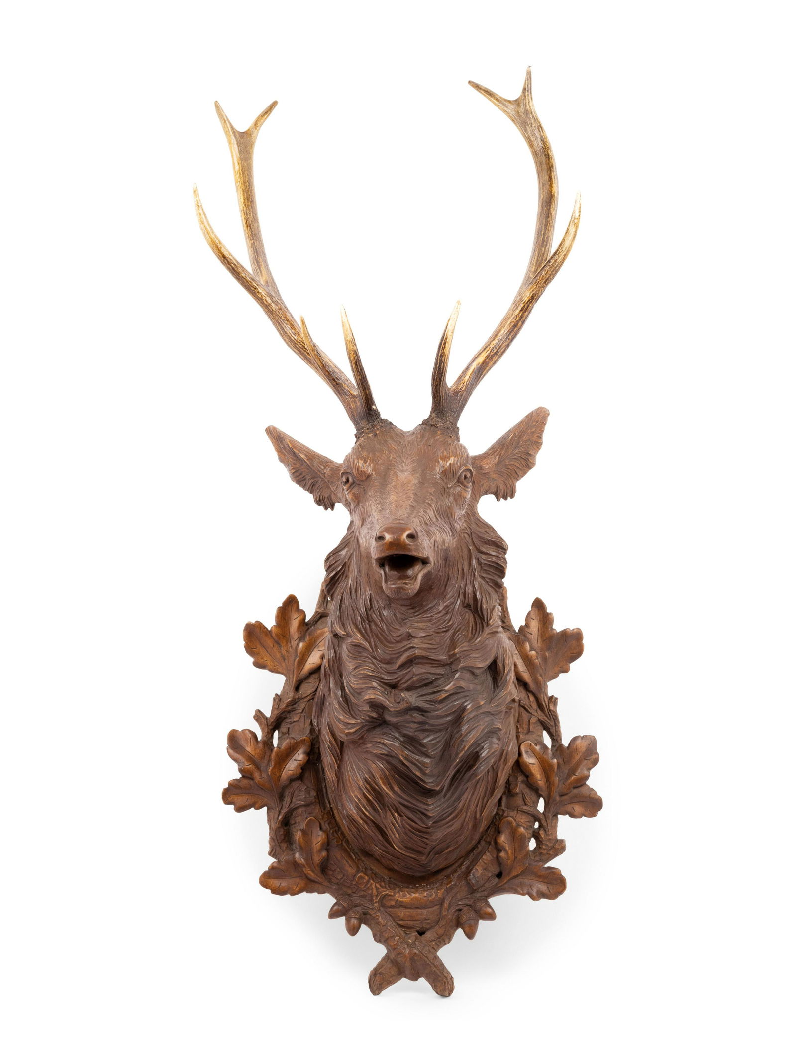A Black Forest Carved Stag Head (1 of 5)