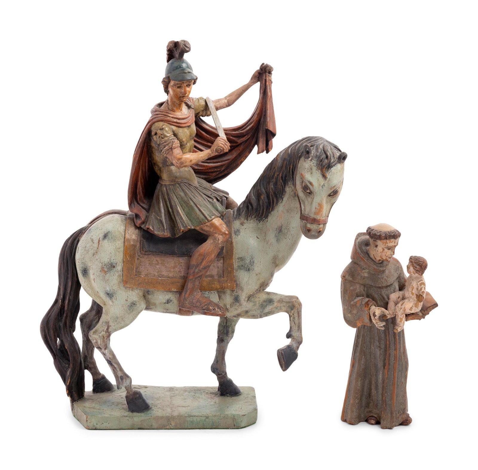 Two Continental Carved and Painted Wood Figures (1 of 5)