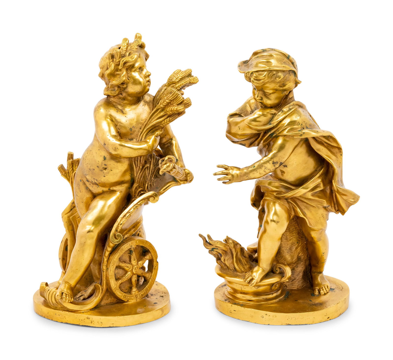 A Pair of Continental Gilt Bronze Putto Ornaments (1 of 5)