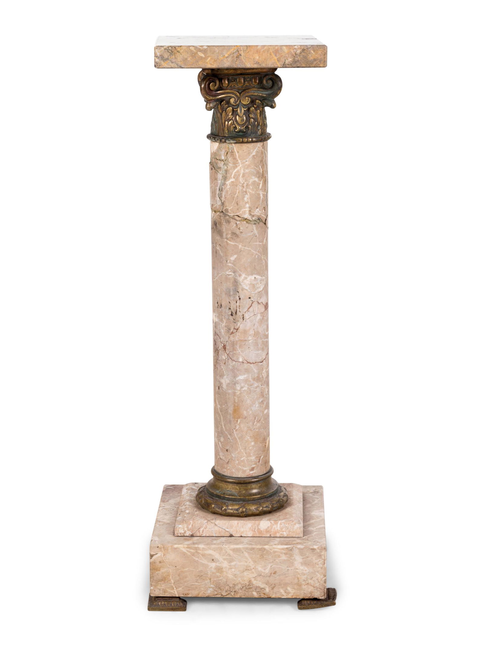 A Continental Gilt Bronze Mounted Marble Pedestal (1 of 2)