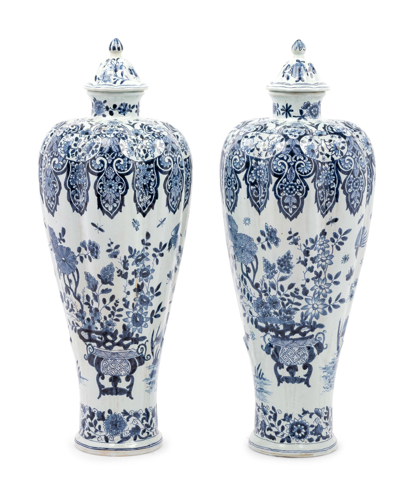 A Pair of Delft Covered Vases (1 of 4)