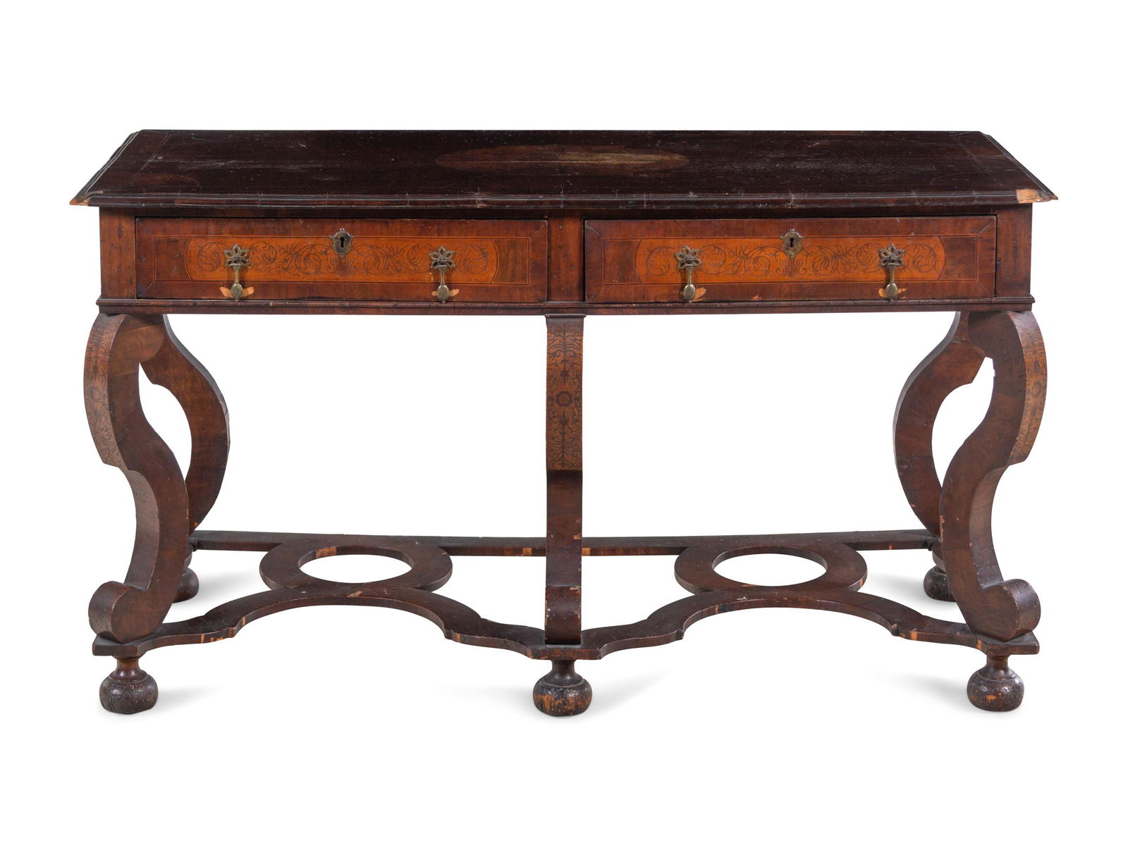 A William and Mary Style Walnut and Marquetry Library (1 of 3)