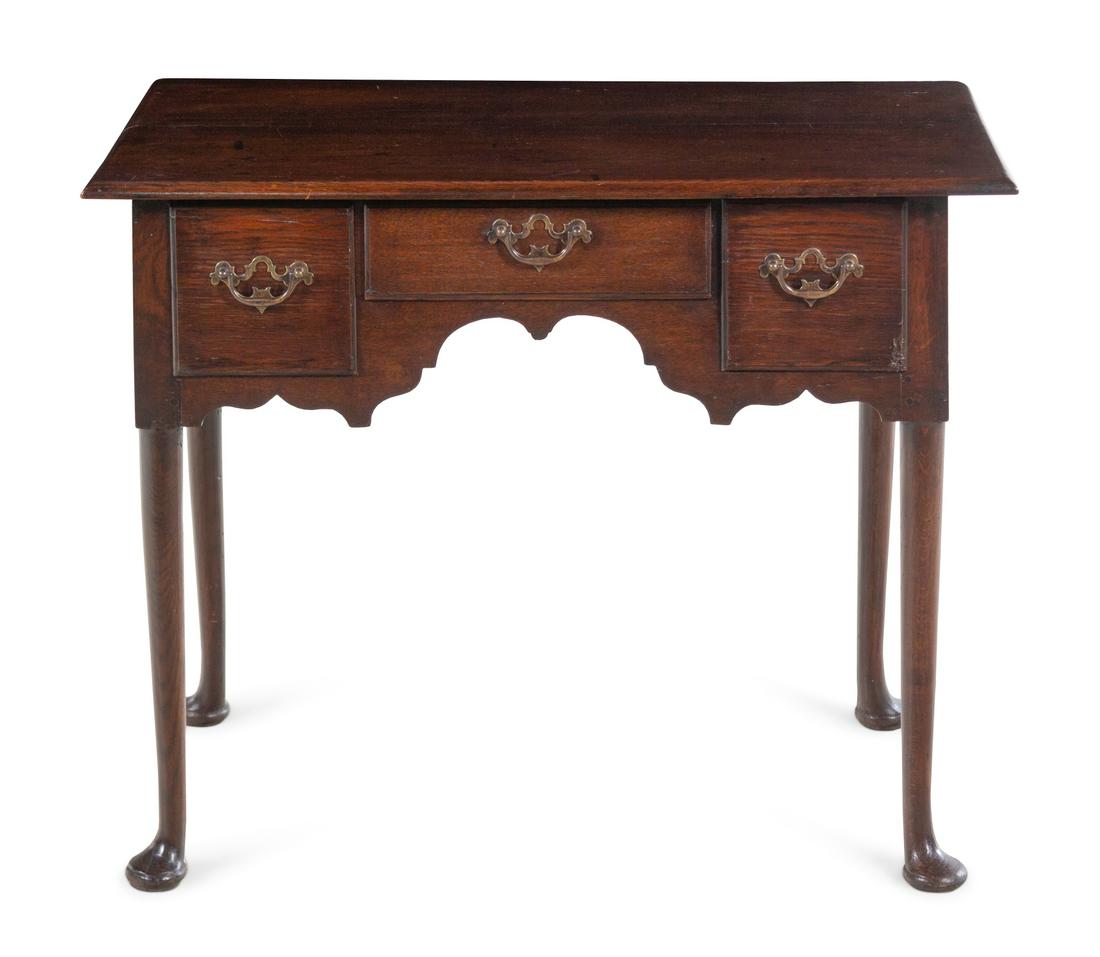 A Queen Anne Carved Oak Dressing Table (1 of 2)
