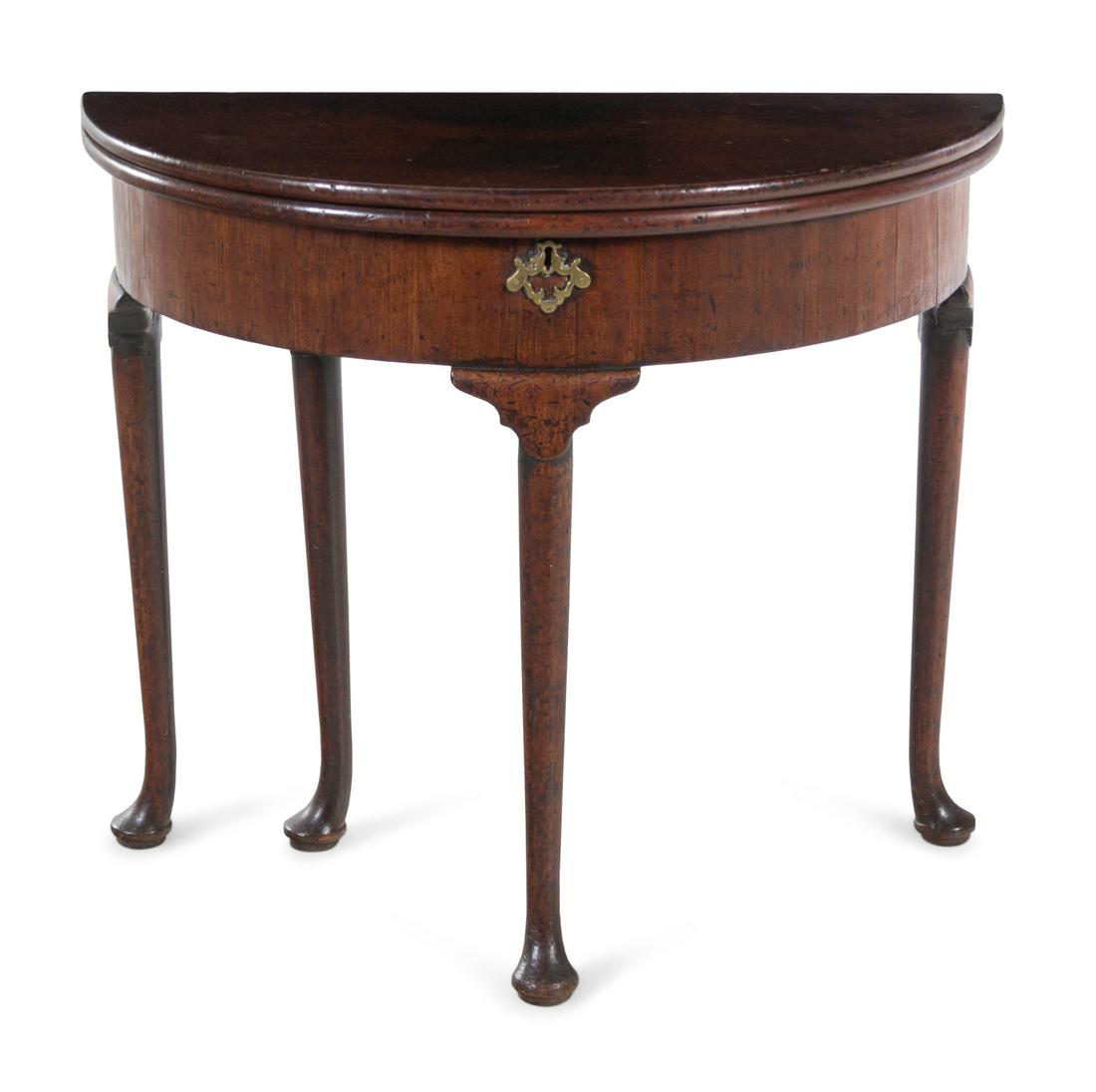 A George I Oak Demilune Game Table (1 of 3)