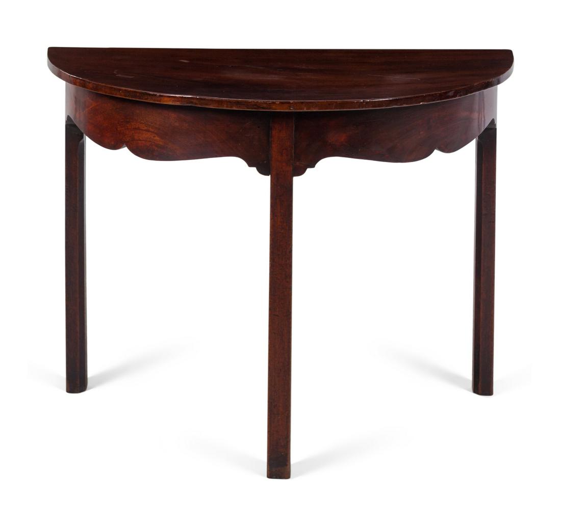 A George III Style Mahogany Demilune Table (1 of 2)