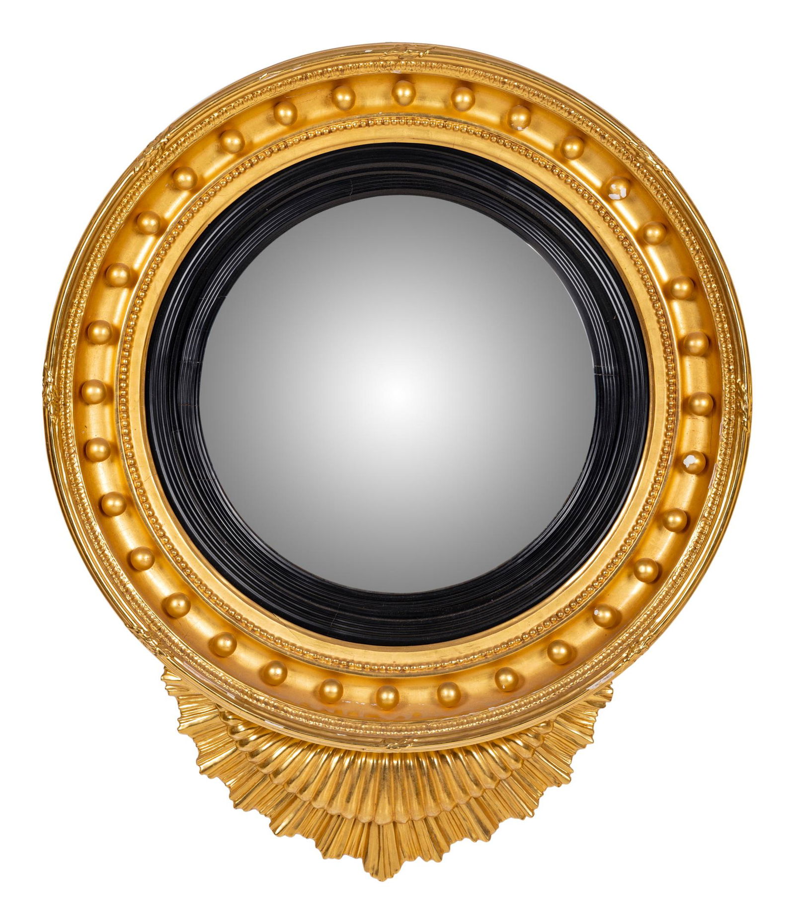 A Regency Style Giltwood Convex Mirror (1 of 3)