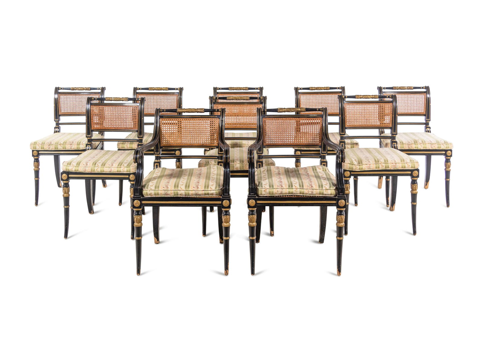 A Set of Ten Regency Style Painted Dining Chairs (1 of 4)