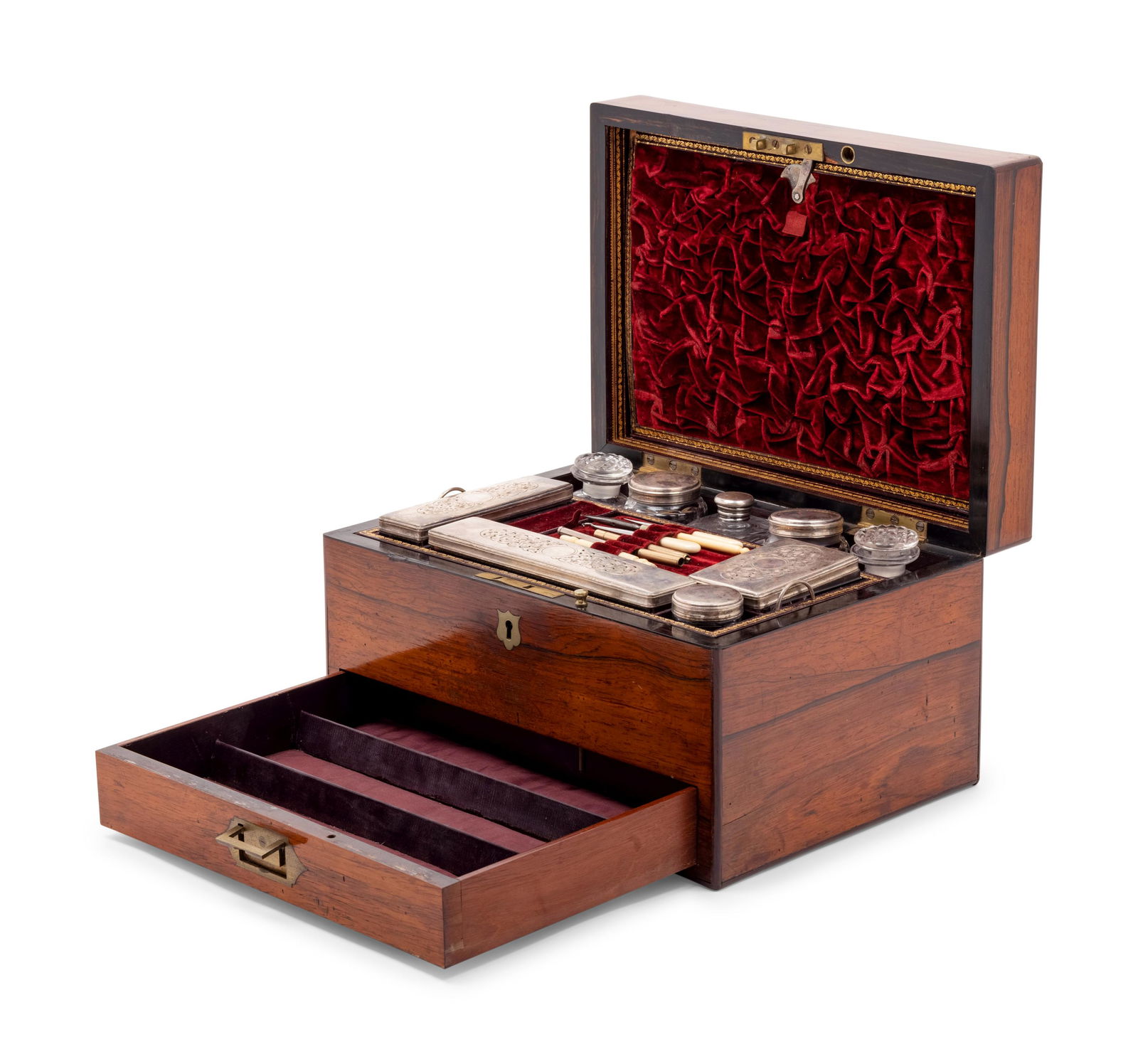A Victorian Rosewood Dressing Box (1 of 5)