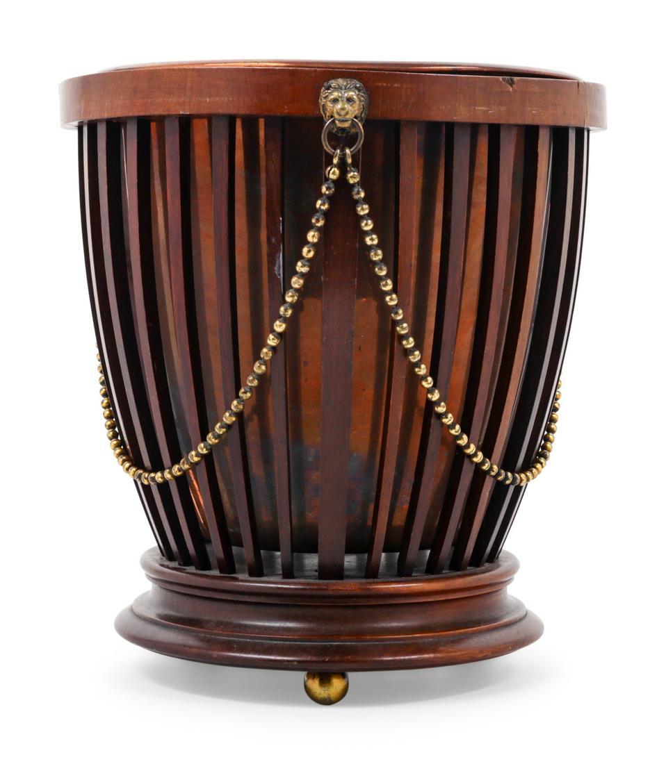 An English Brass Mounted Mahogany Pail-Form Jardiniere (1 of 2)