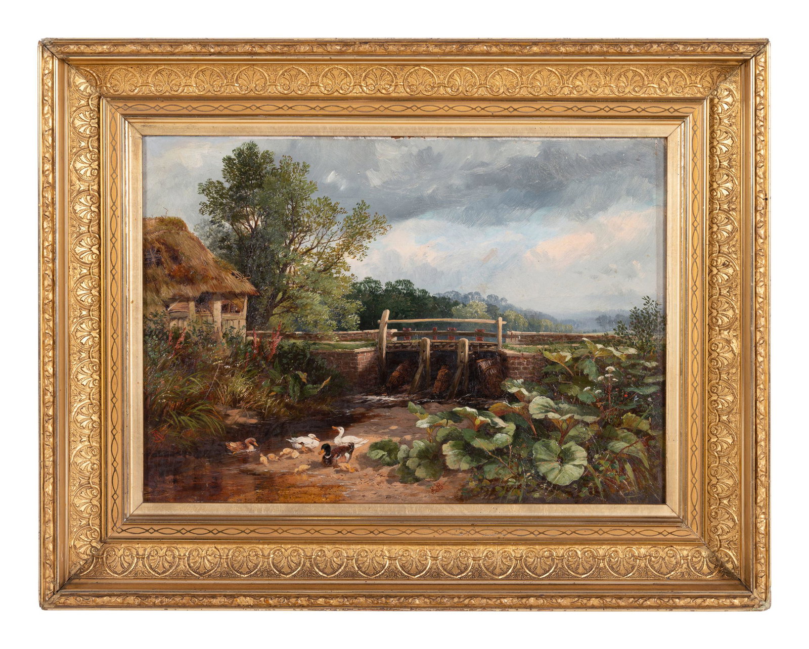 British School, 19th Century: British School, 19th Century A Cottage Yard oil on canvas 9 5/8 x 13 3/4 inches (sight). Property from the European Family Collection of a Pharmaceutical Executive and Venture Capitalist Provenance: S