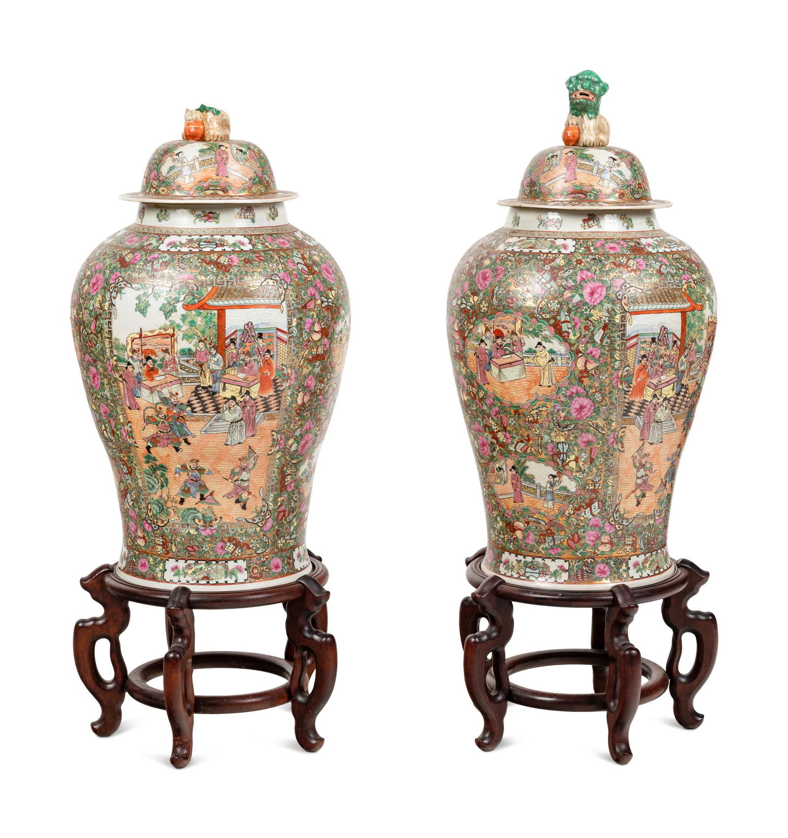 A Pair of Large Chinese Export Rose Medallion Porcelain (1 of 5)