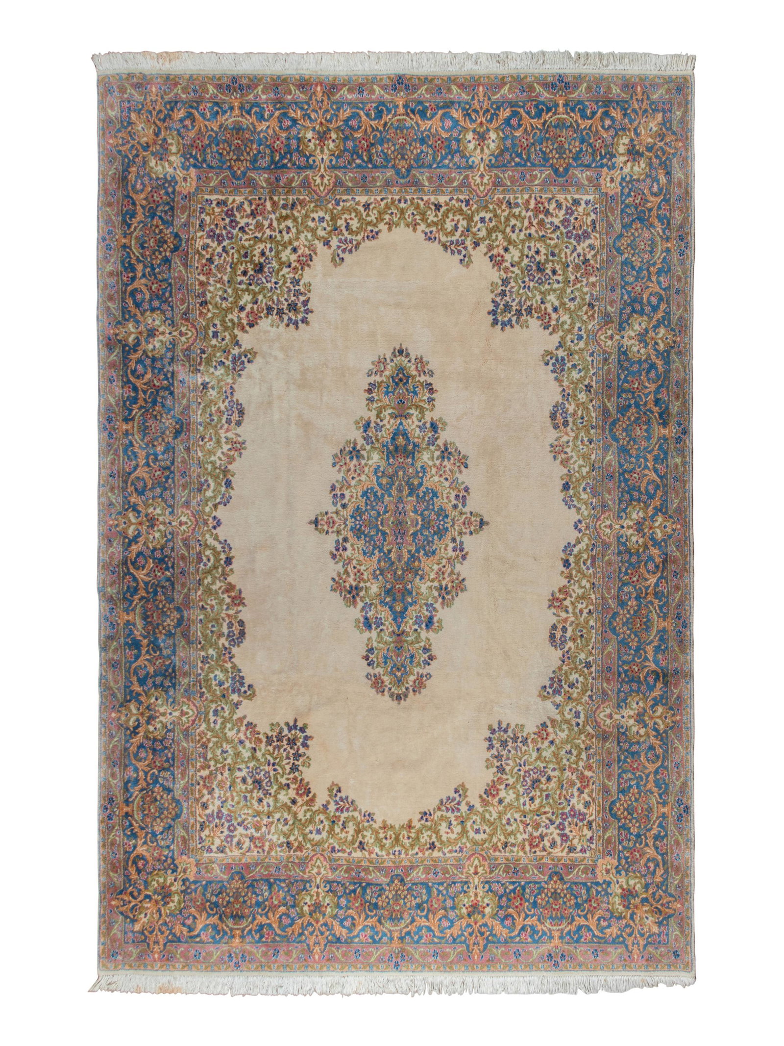 A Kirman Wool Rug: A Kirman Wool Rug Circa 1960 14 feet 3 inches x 9 feet 10 inches. Property from the Collection of George Korkos, Elm Grove, Wisconsin