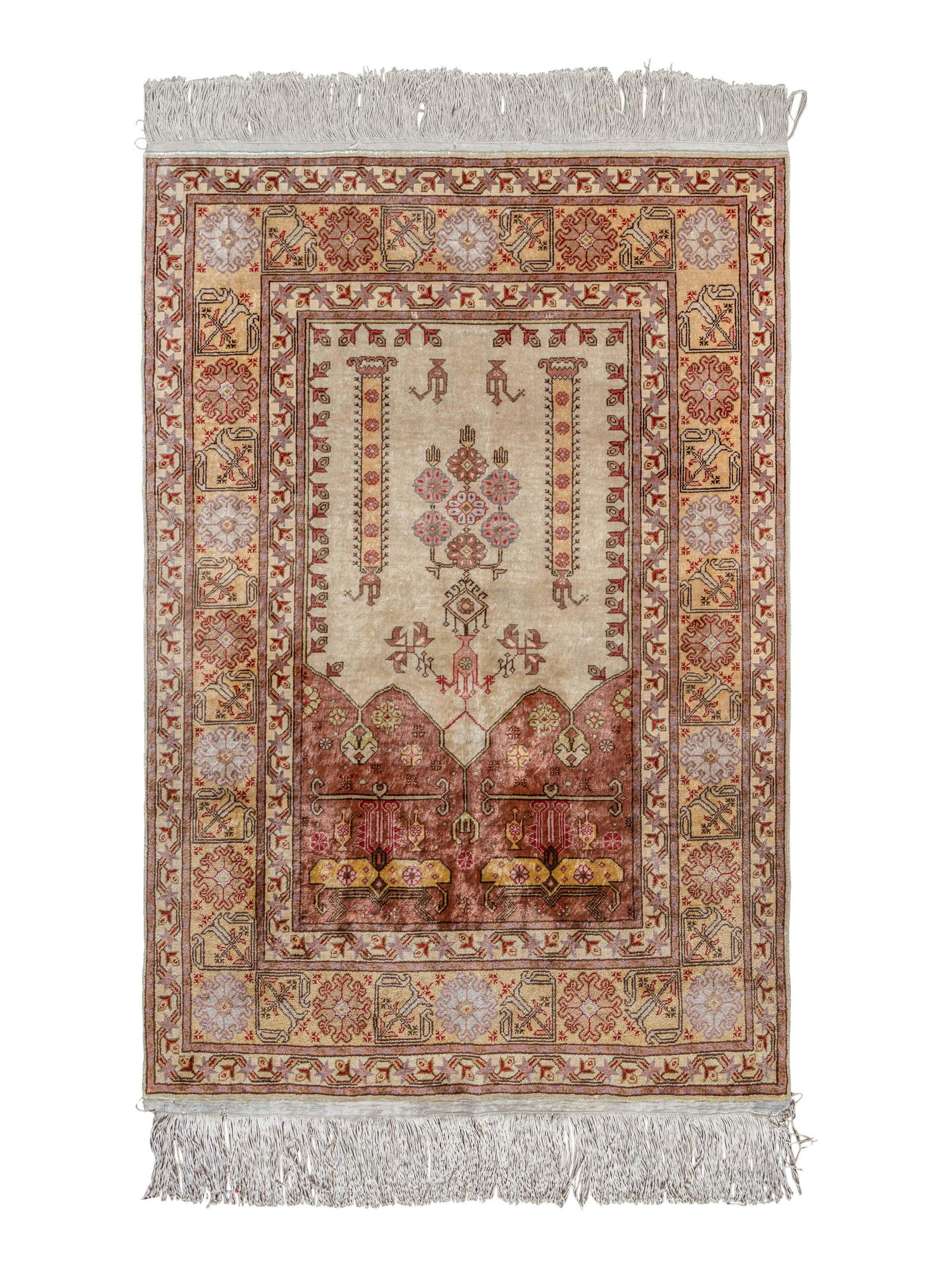 A Turkish Kayseri Silk Prayer Rug (1 of 4)