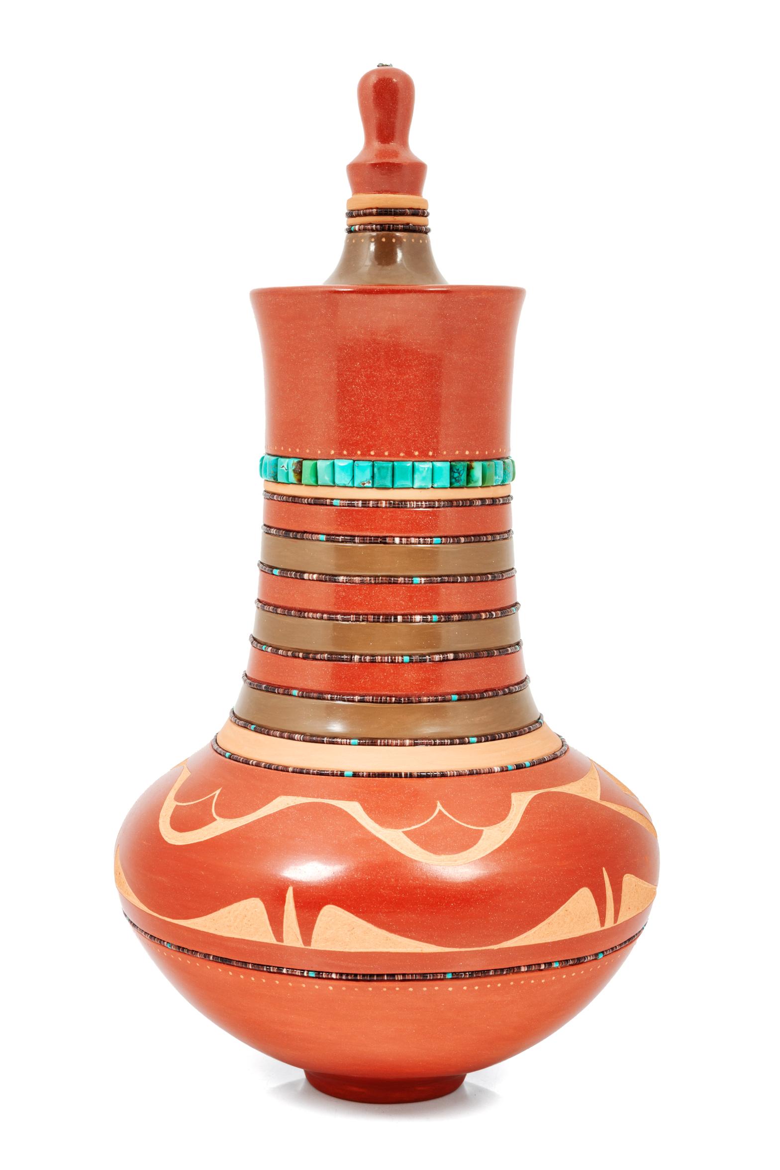 Russell Sanchez (San Ildefonso, b. 1963) Carved Redware (1 of 6)