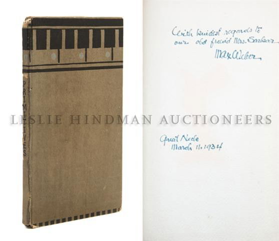 WEBER, MAX. Primitives: Poems and Woodcuts. New York, 1: WEBER, MAX Primitives: Poems and Woodcuts by Max Weber. New York: The Spiral Press, 1926. 8vo, original printed boards. One of 550 copies. Inscribed by Max Weber to the front fly leaf, "With kindest r