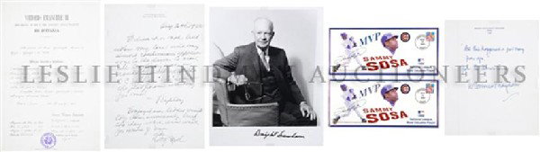(AUTOGRAPHS) A collection of autographed documents incl: (AUTOGRAPHS) A collection autographed documents. Including the autographs of W. Somerset Maugham; Gustav Robert Kirchhoff; Helena Rubinstein; Everett M. Dirksen; Walter F. Mondale; Whitney Shoemaker; 