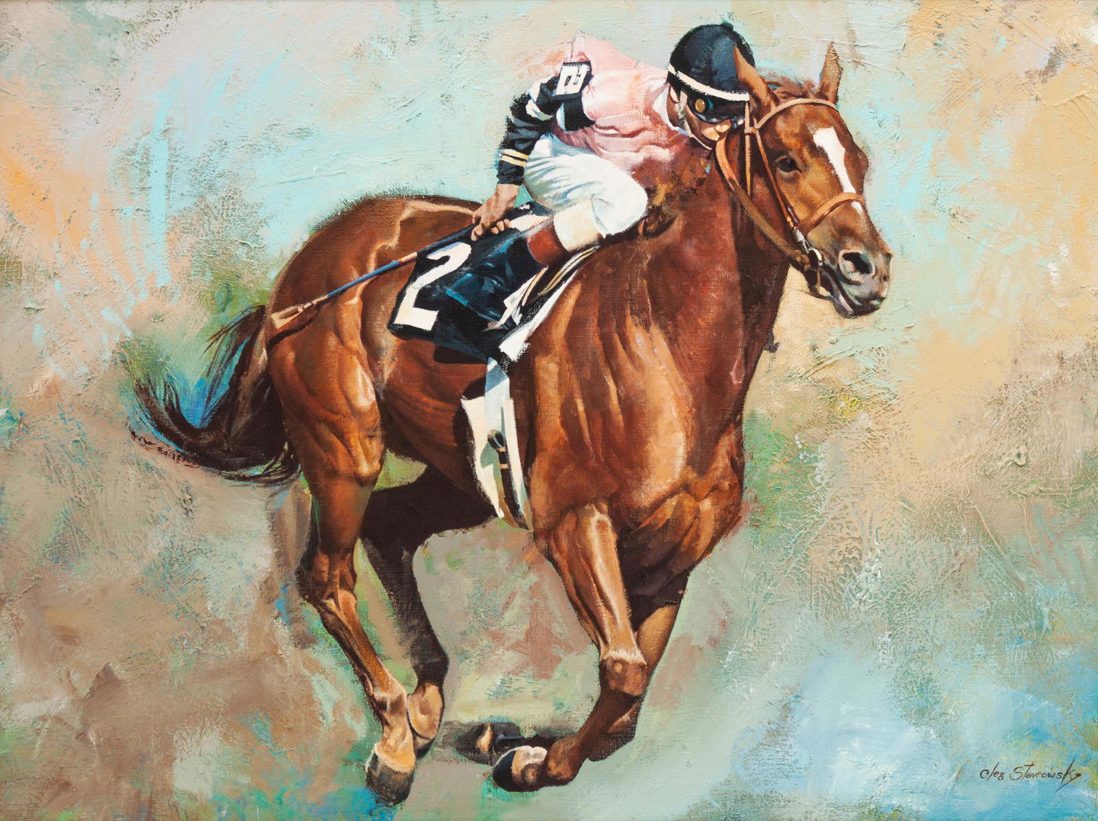 Oleg Stavrowsky (American, 1927-2020) Affirmed & Steve (1 of 3)