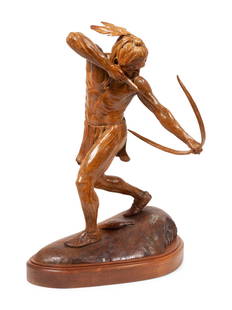 Barry Eisenach (American, b. 1952) Bow Fisher, edition: Barry Eisenach (American, b. 1952) Bow Fisher, edition 9/20 bronze signed Eisenach and numbered (base) height 30 x width 22 1/2 x depth 19 inches