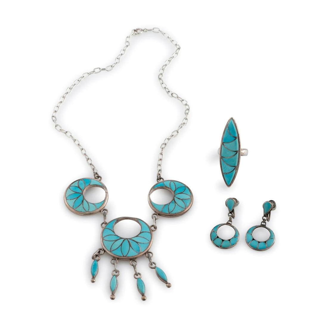 Frank Vacit (Zuni, 1915-1999) Silver and Turquoise (1 of 2)