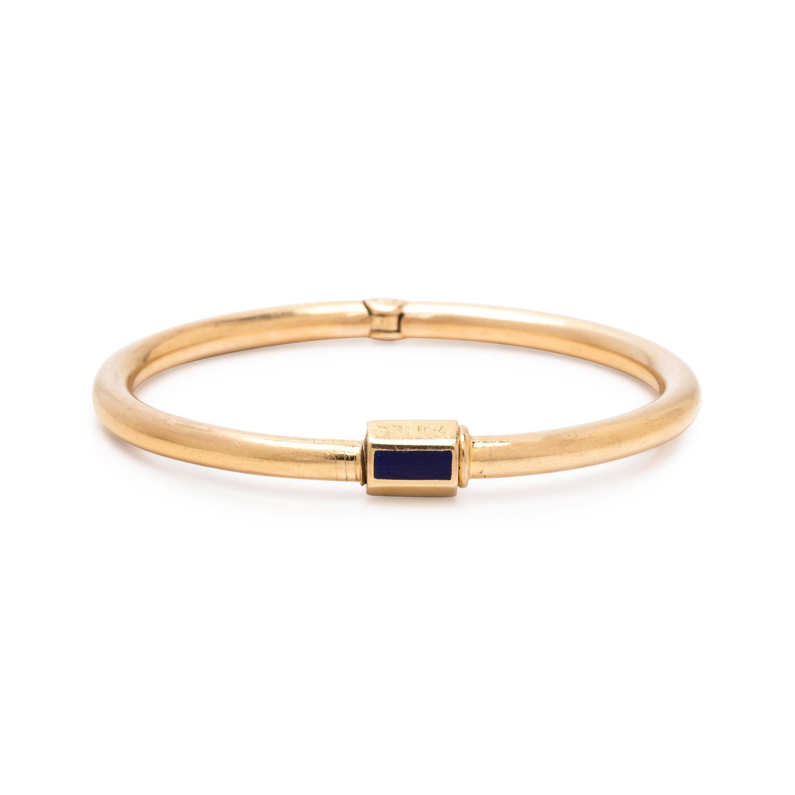 GUCCI, YELLOW GOLD AND EMAMEL BANGLE BRACELET (1 of 2)