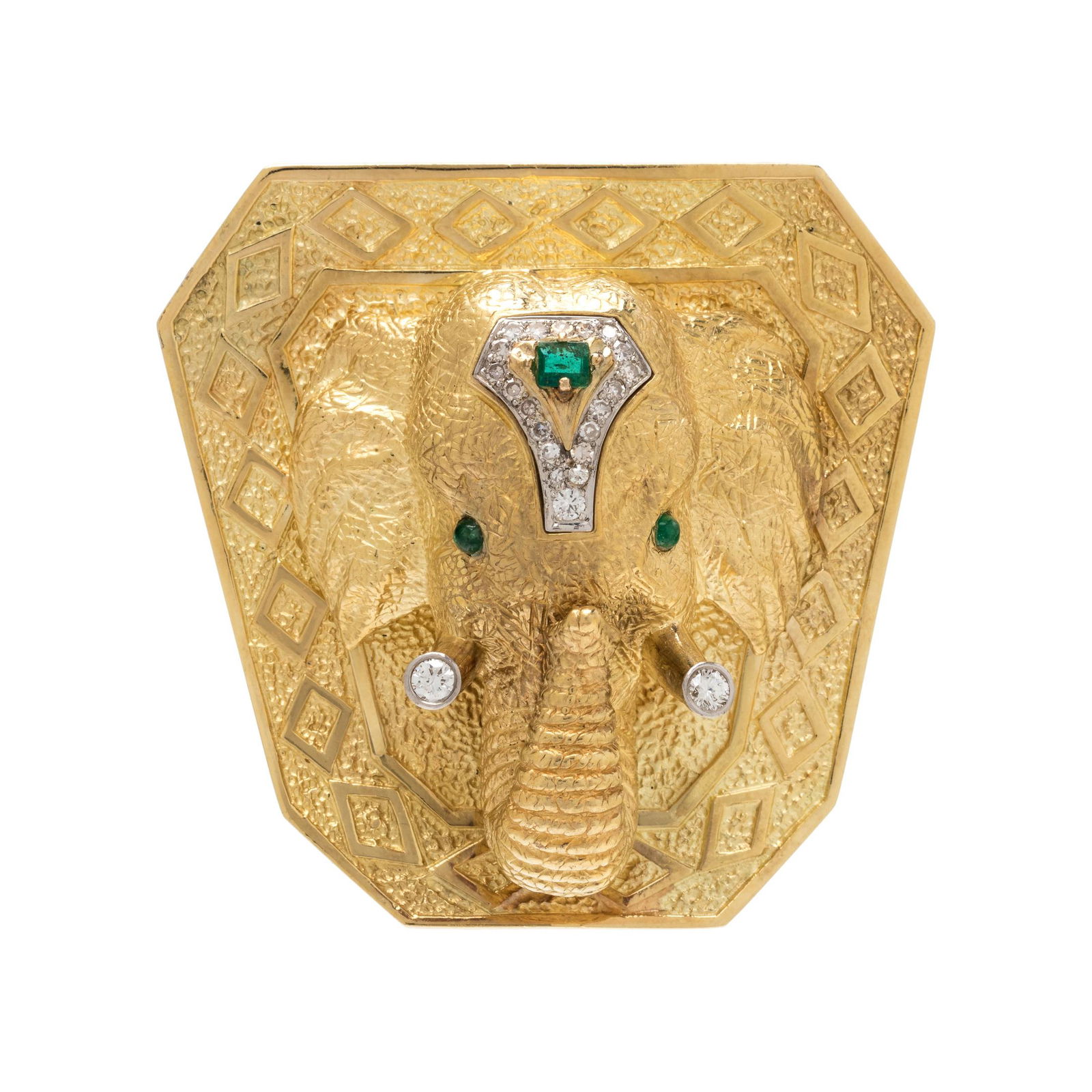 LA TRIOMPHE, YELLOW GOLD, DIAMOND AND EMERALD ELEPHANT (1 of 2)