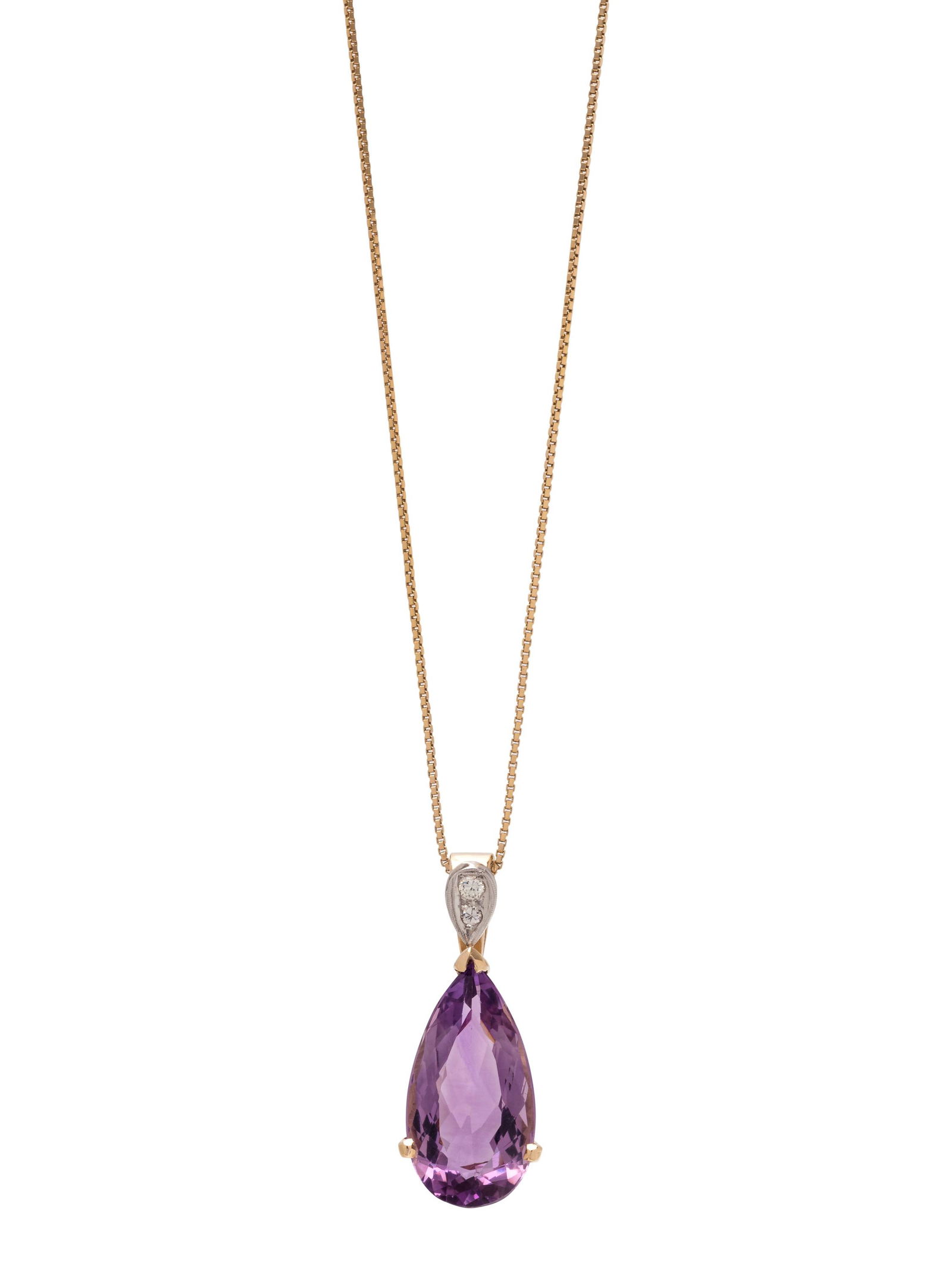 AMETHYST AND DIAMOND PENDANT/NECKLACE (1 of 3)