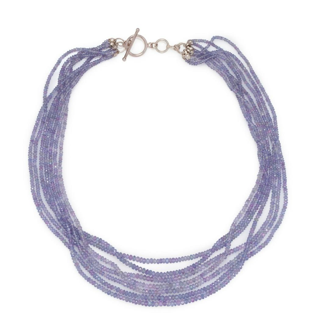 TANZANITE MULTISTRAND BEAD NECKLACE (1 of 2)