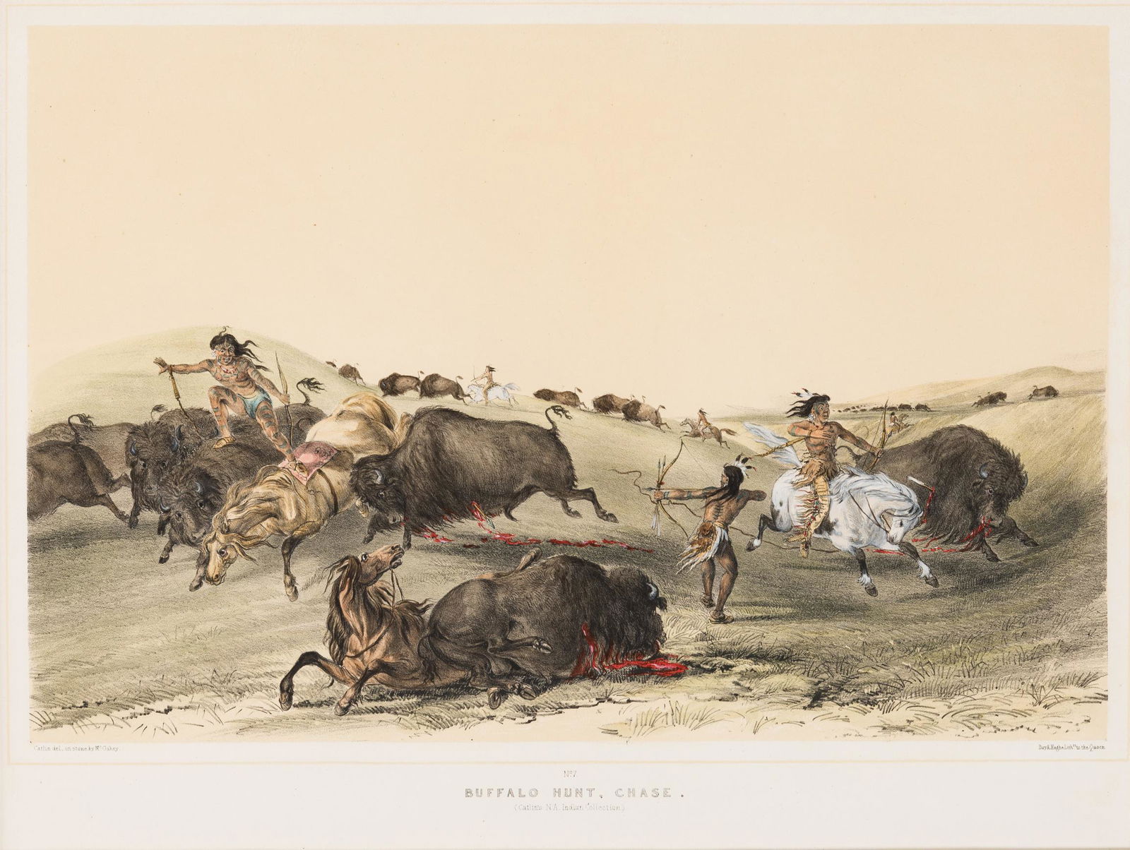 CATLIN, George (1796-1872) -- Buffalo Hunt, Chase (1 of 3)