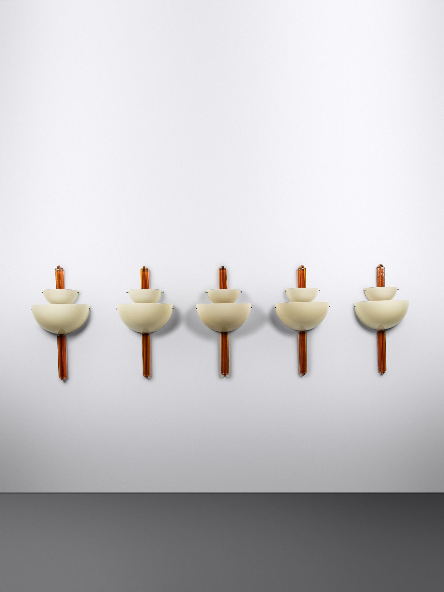 Venini Italy, Late 20th Century Set of Five Sconces (1 of 4)