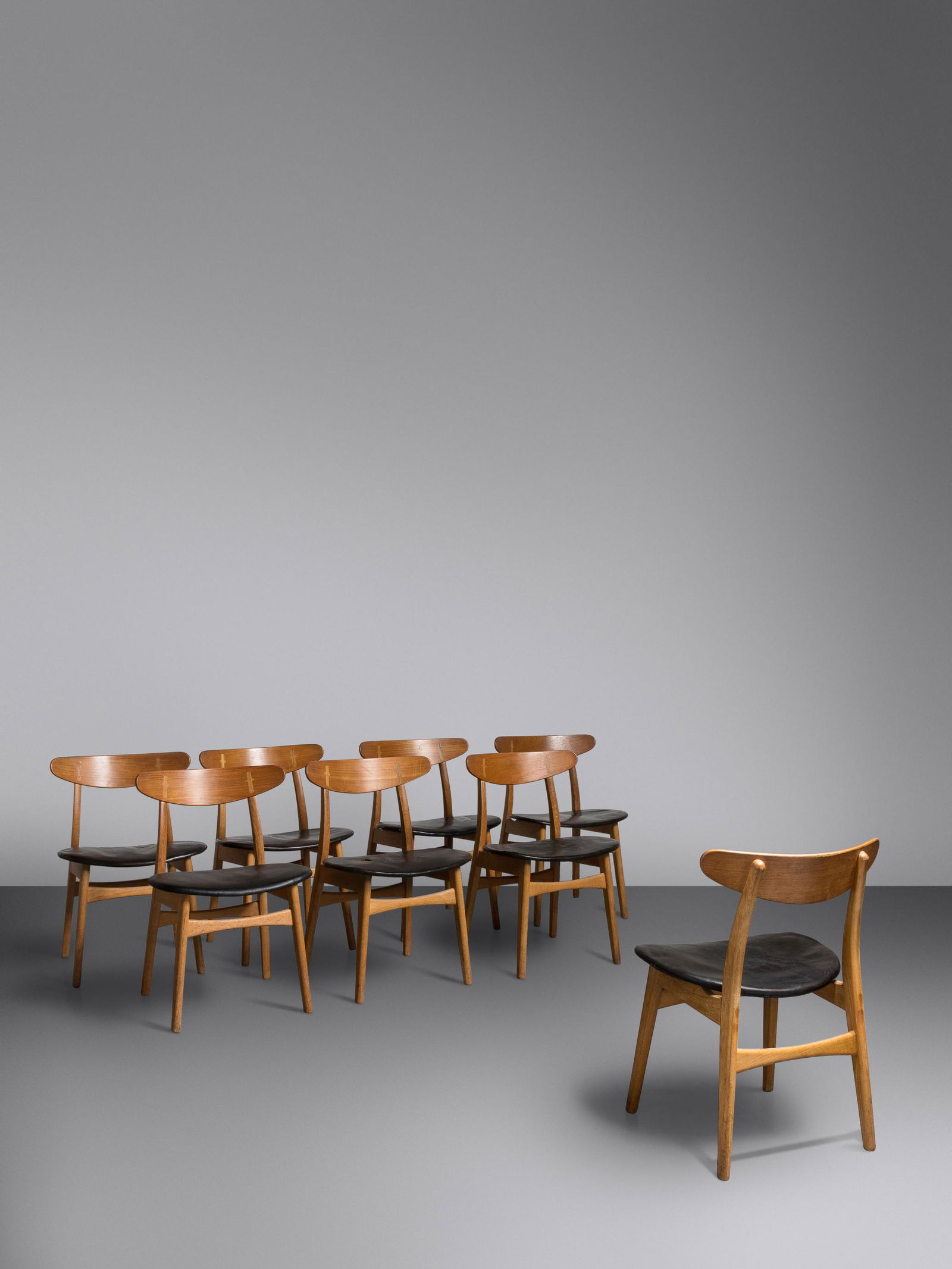 Hans J. Wegner (Danish, 1914-2007) Set of Eight Dining (1 of 4)