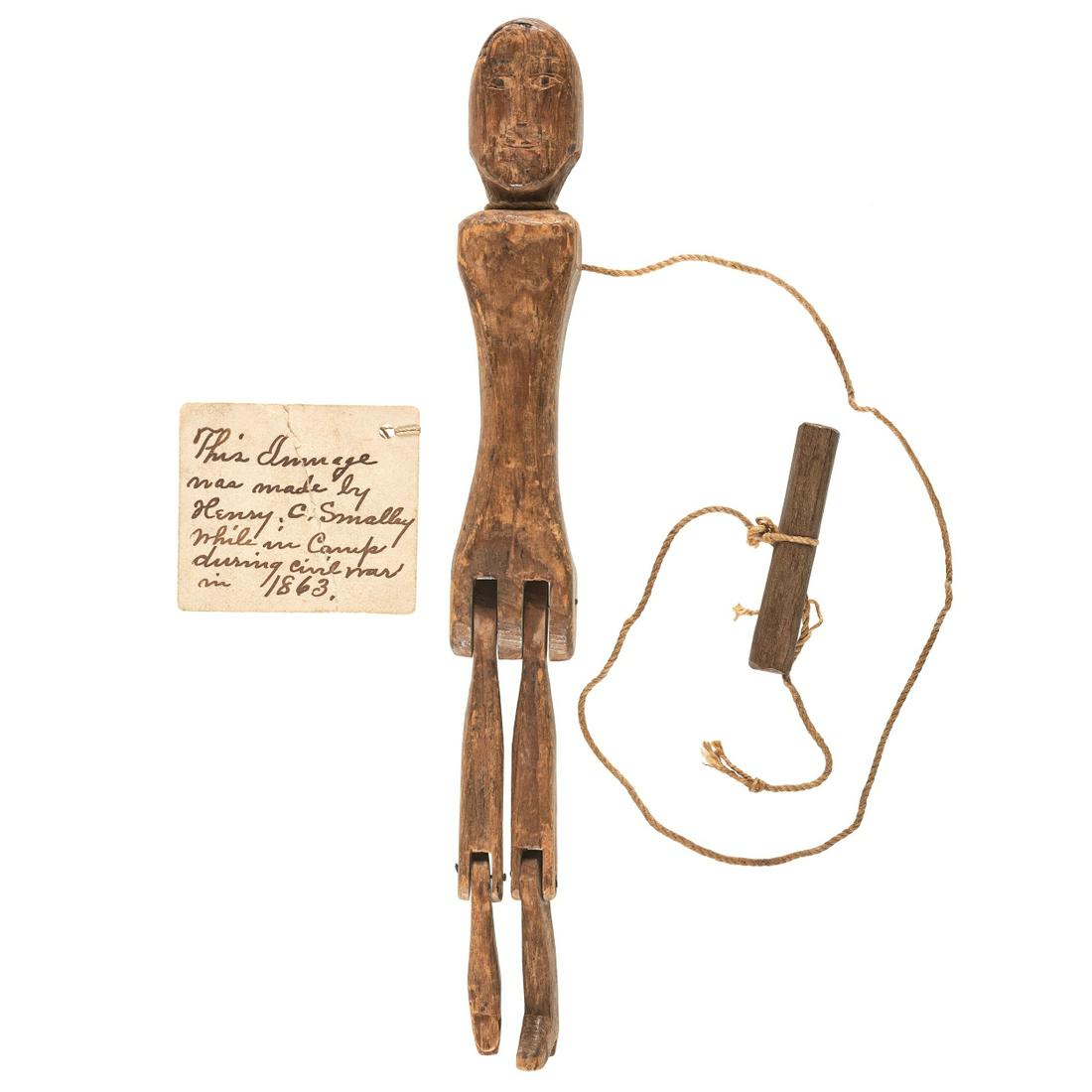 Civil War folk art marionette doll made by a soldier (1 of 2)