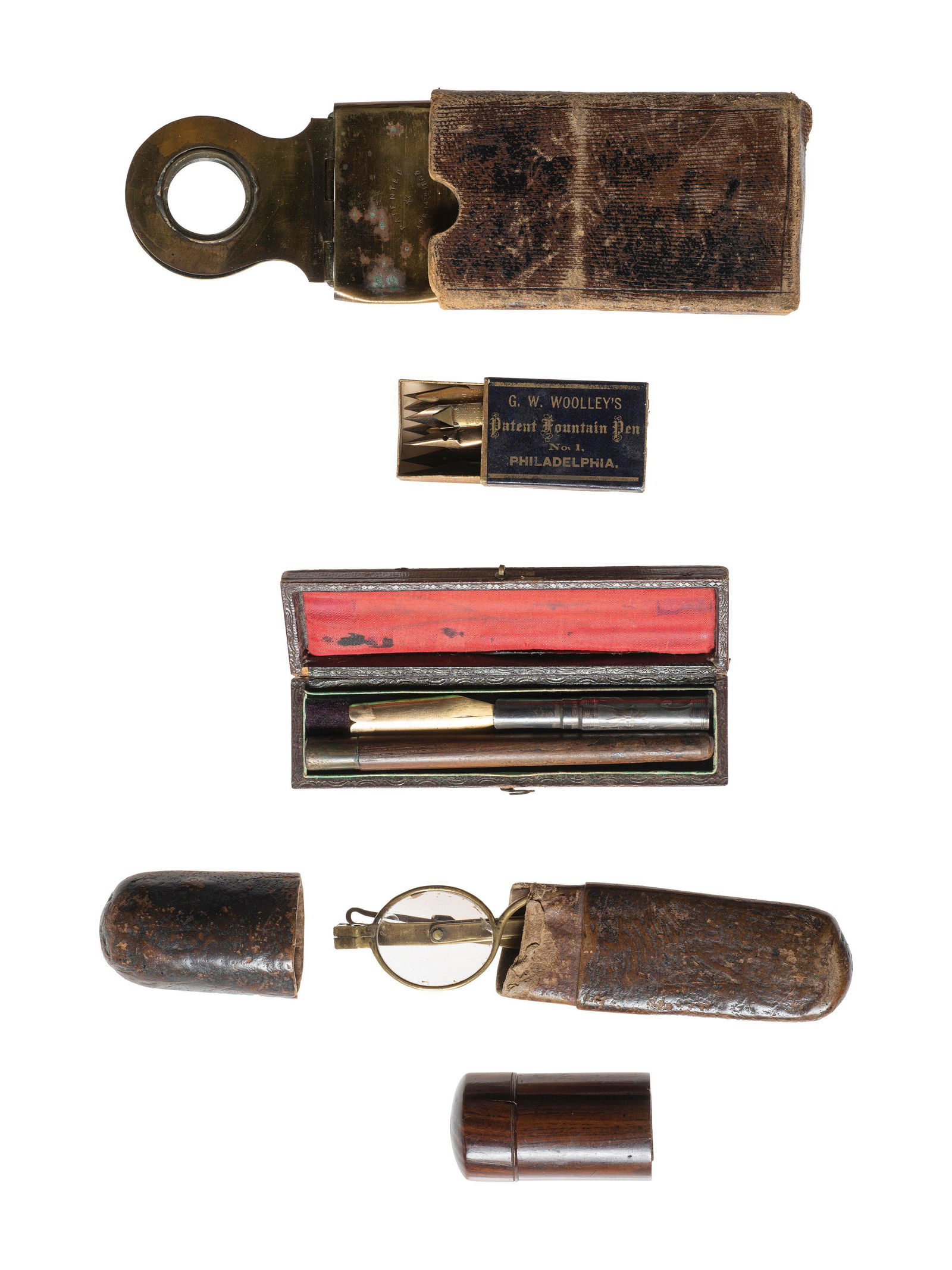 Civil War-period writing group, comprising: (1 of 4)