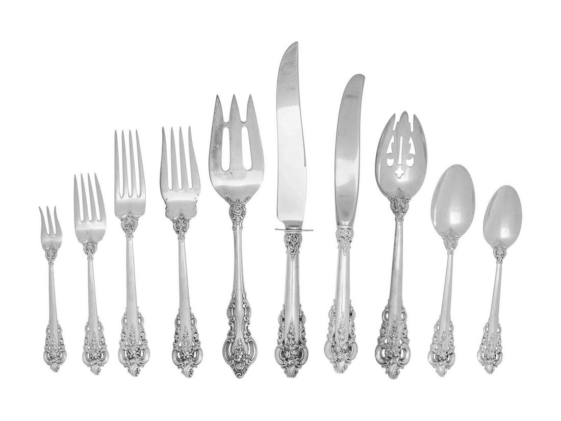 A Wallace Grand Baroque Silver Flatware Service (1 of 4)