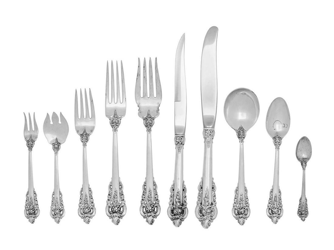 A Wallace  Grand Baroque Silver Flatware Service (1 of 3)
