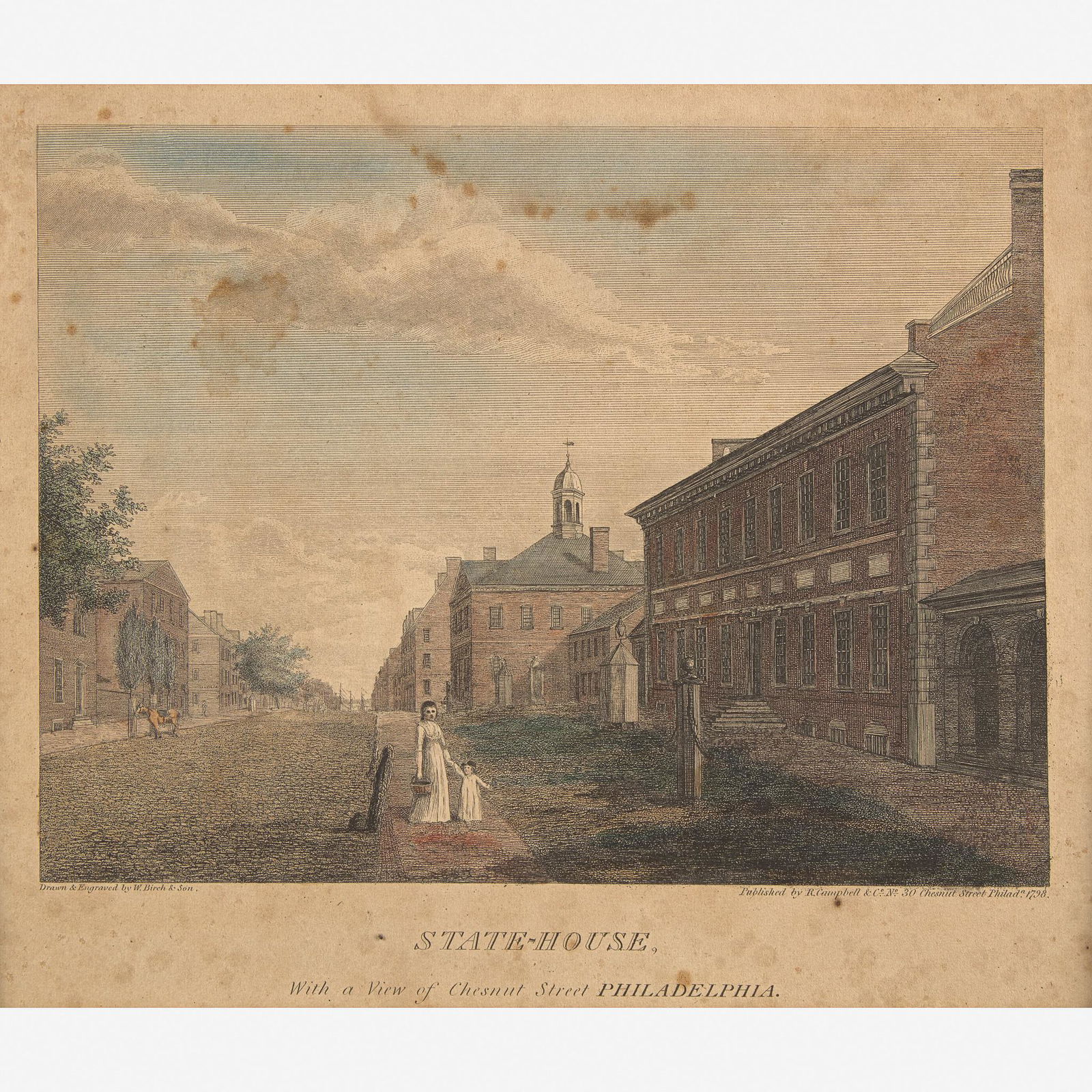 William Russell Birch (1755-1844) and Thomas Birch: William Russell Birch (1755-1844) and Thomas Birch (1779-1851) Nine Views of Philadelphia, "The City of Philadelphia, In the State of Pennsylvania North America; As it Appeared in the Year 1800" Hand-