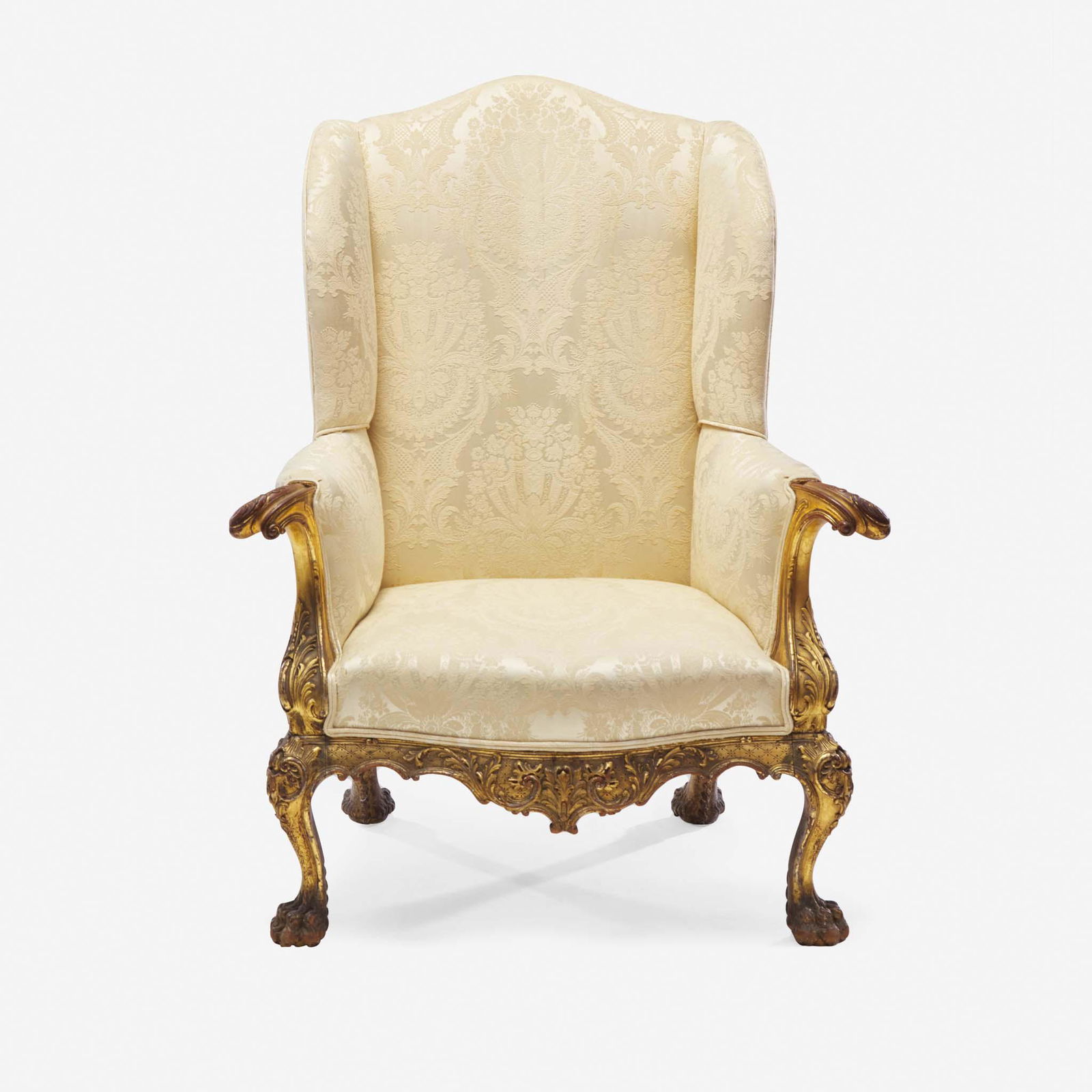 A Chippendale style carved and gilt open arm chair (1 of 2)