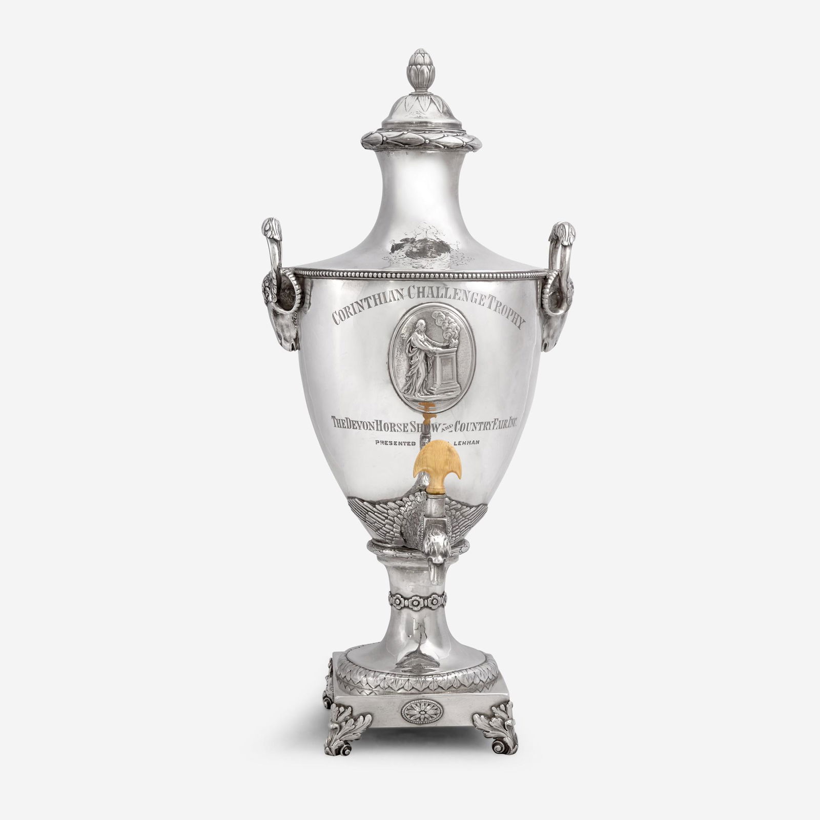 A George III sterling silver presentation hot water urn (1 of 3)