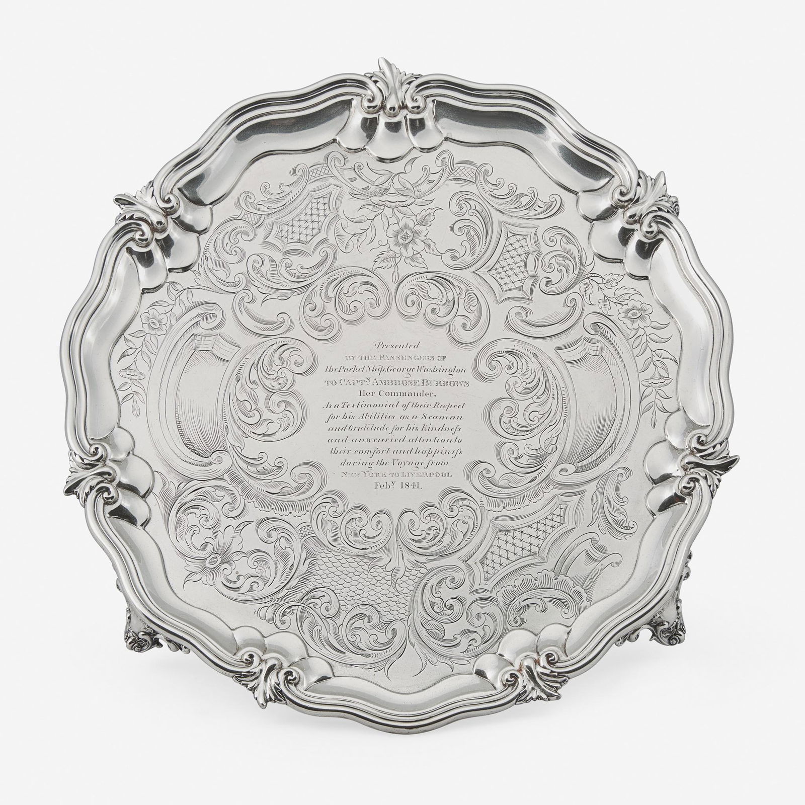 A sterling silver presentation salver Charles Reilley (1 of 2)