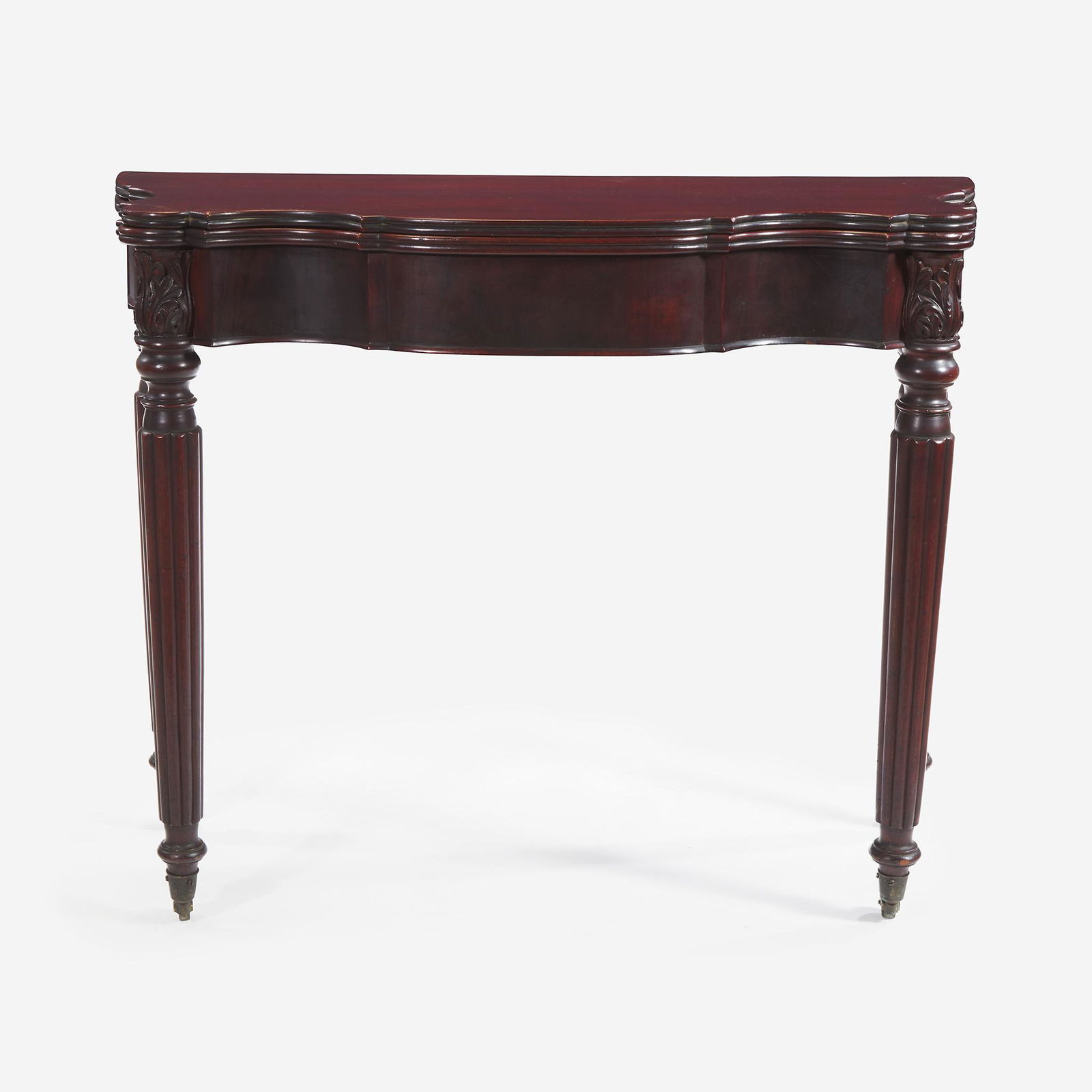 A Federal carved mahogany card table Salem or Boston, (1 of 2)