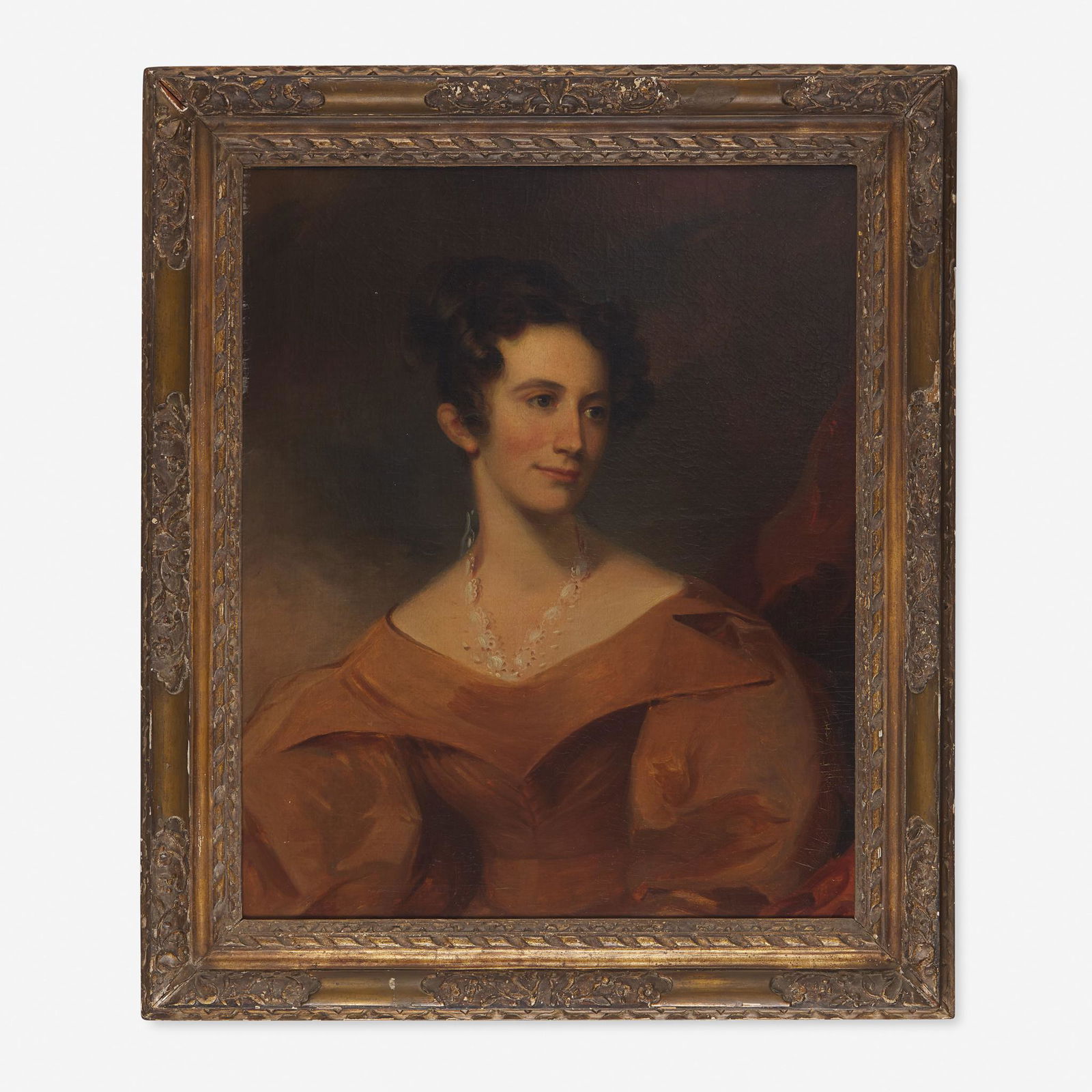 Thomas Sully (1783-1872) Portrait of a Young Lady Said: Thomas Sully (1783-1872) Portrait of a Young Lady Said to be Mrs. Daniel Clark Wharton Oil on canvas, framed. (29 in. x 23 1/2 in. (sight)) Provenance Acquired from Childs Gallery, Boston, Massac