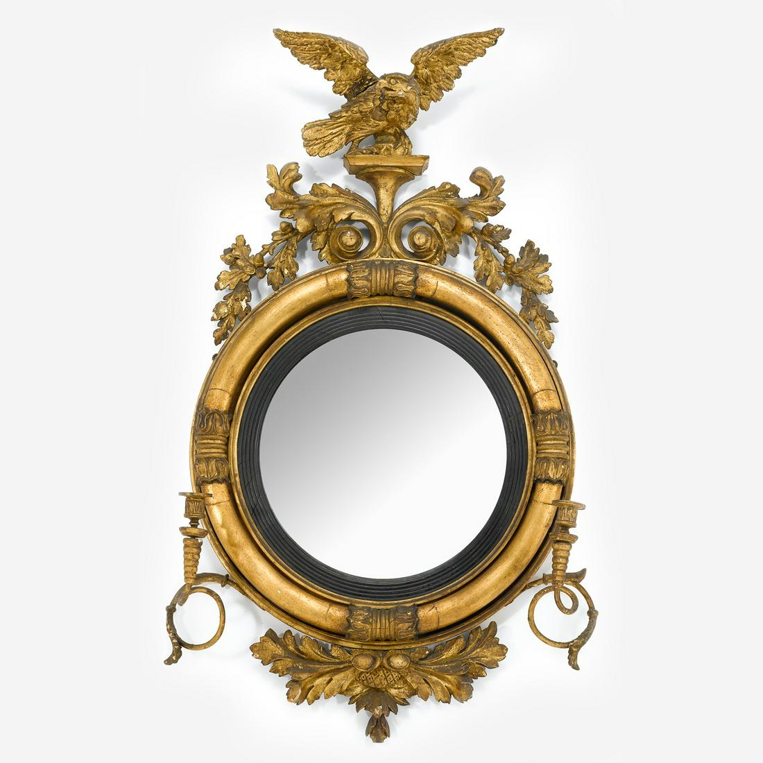 A Classical carved and giltwood girandole mirror circa (1 of 1)