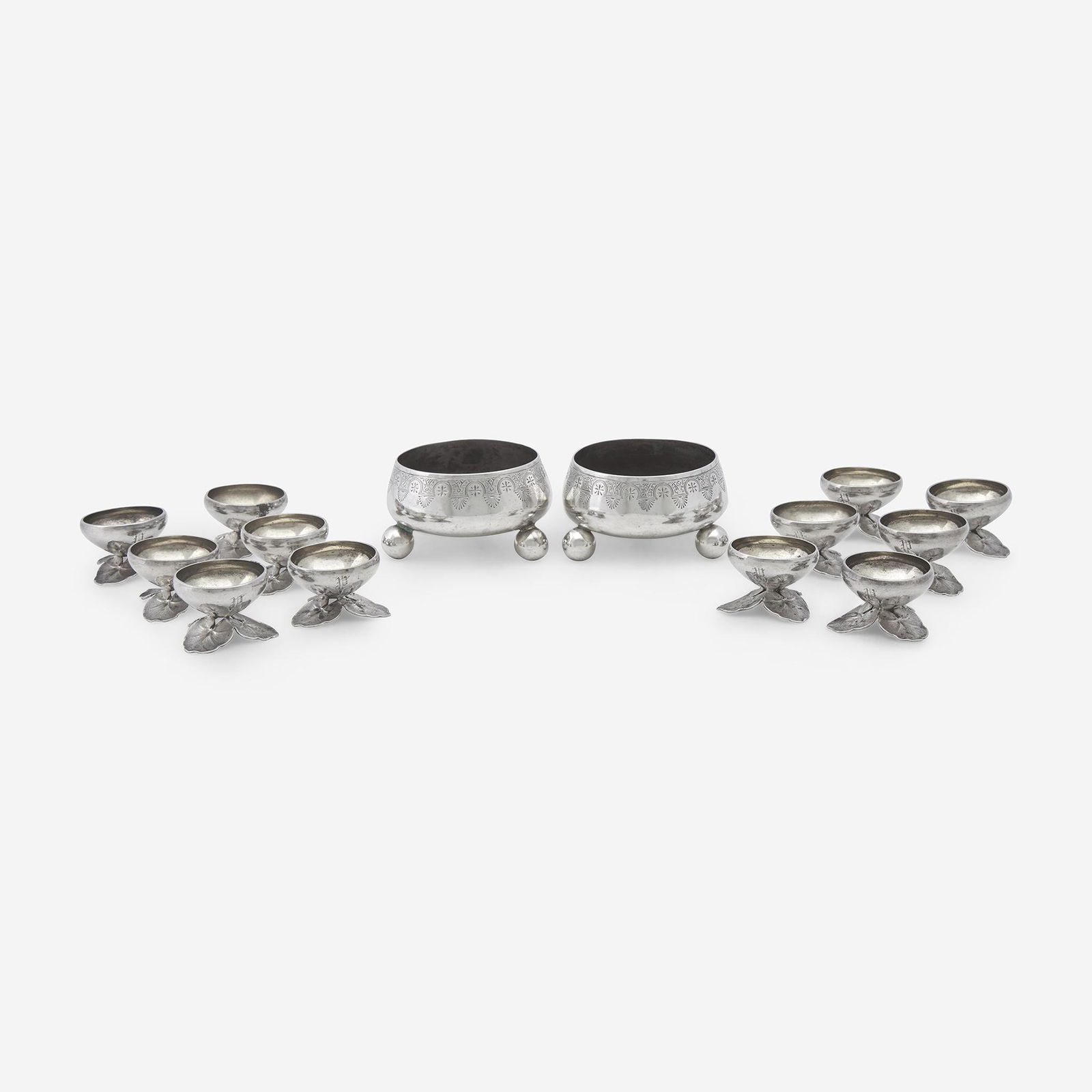 A pair of NÃ©o-Grec sterling silver master salts and a (1 of 1)