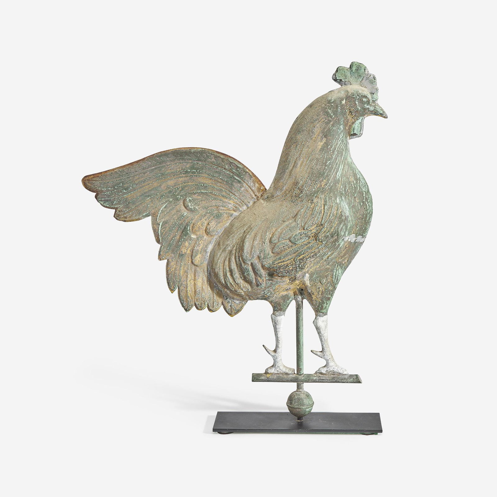 A gilded and painted copper and zinc Rooster (1 of 1)