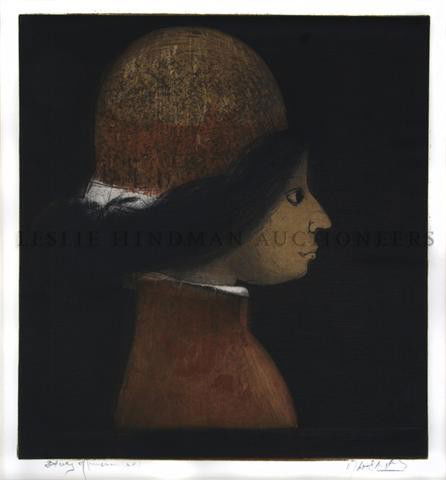 Mauricio Lasansky, (American, b. 1914), Study of Jimena: Mauricio Lasansky (American, b. 1914) Study of Jimena, 1961 color etching 17 7/8 x 16 1/8 inches. Property of a Midwest Museum