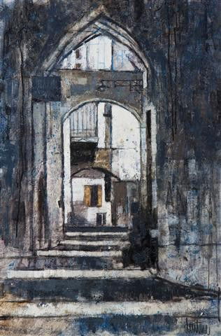 John Lentine, (American, 1930-1968), L'Archetto: John Lentine (American, 1930-1968) L'Archetto oil on canvas signed (lower right) 35 x 23 1/8 inches.